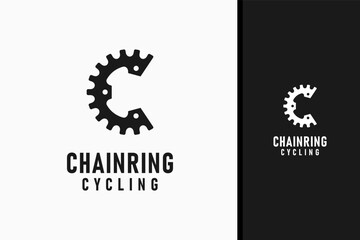 Letter C for chainring logo symbol icon design