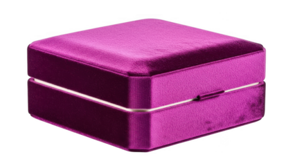 Pink glittery jewelry box with lid isolated on transparent background