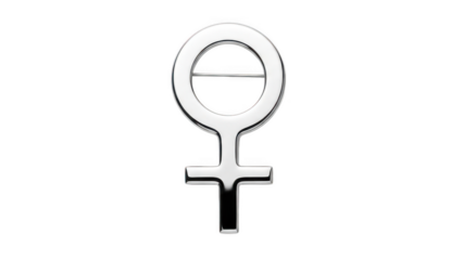 Venus symbol in black and white isolated on transparent background