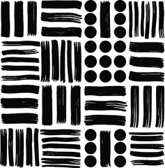 Black brush strokes and circles 