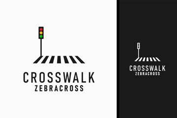 Crosswalk traffic logo symbol icon design