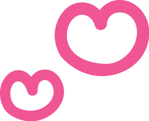 手書きの線のゆるいハートのベクターイラスト素材