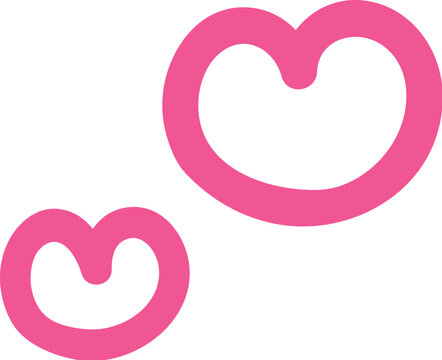 手書きの線のゆるいハートのベクターイラスト素材