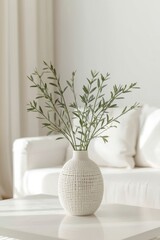 Minimalist living room decor with vase and branches