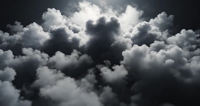 Dramatic storm clouds billowing with bright sunrays.