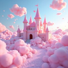 Enchanted castle in the clouds
