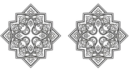 floral motif arabic islamic pattern side by side