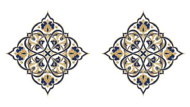 floral motif arabic islamic pattern side by side