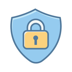 Security shield with binary code representing protected digital information