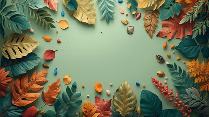 Floral Pattern Background With Autumn Colors