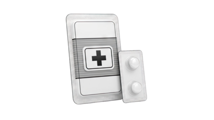 Blister Pack with Medical Cross Symbol and Pills