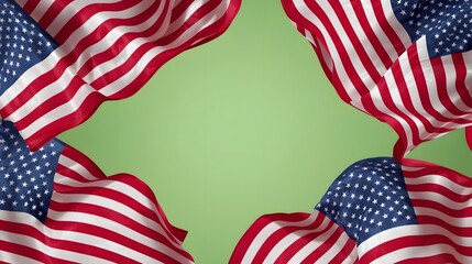 Waving American Flag Fabric Texture Background