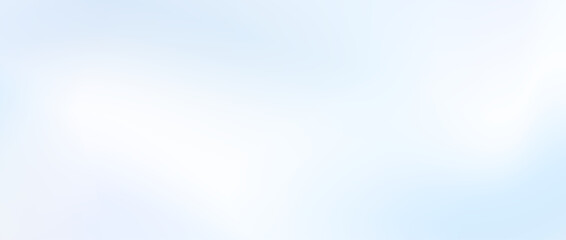 Cloud white gradient background. Smooth light blue abstract wallpaper. Subtle soft winter backdrop for graphic design banner, flyer, poster, presentation. Blurred wavy pastel gradation cover. Vector