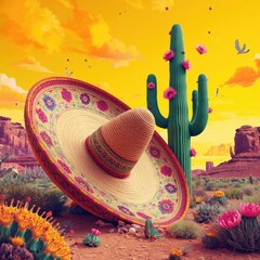 Vibrant desert sombrero