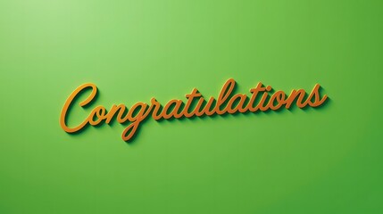 Elegant Gold Congratulations Text On Green