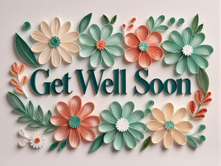 Paper Quilling Style "Get Well Soon" Serene Mint Revival
