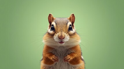 Chipmunk Eating Nut Close Up