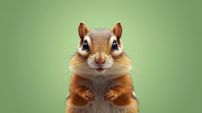 Chipmunk Eating Nut Close Up