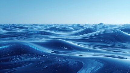 Calm ocean waves under clear sky