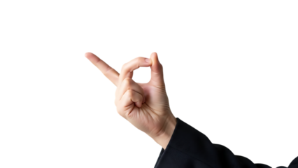 hand in okay gesture isolated on white background