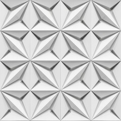 Obraz premium Abstract white geometric background with repeating star shapes and sharp angles pattern