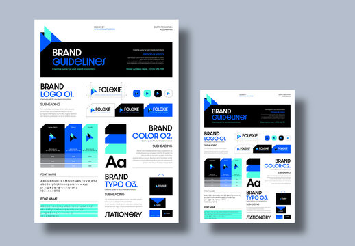 Modern Brand Kit and Brand Guidelines Template for Corporate Identity Design