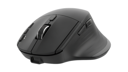 Wireless ergonomic computer mouse with multiple buttons and scroll wheel for office work modern design