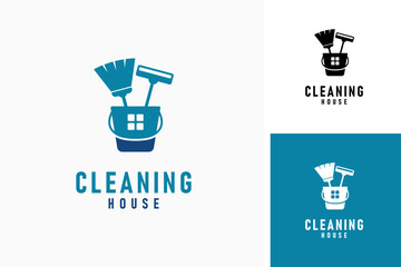 Cleaning house logo symbol icon design