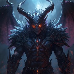 Dark warrior in armor