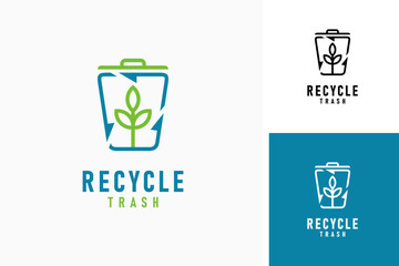 Recycle trash logo symbol icon design