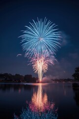 Night sky illuminated by fireworks