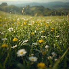 Vibrant wildflowers in a lush meadow