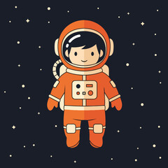 Fototapeta premium Cute Astronaut Floating in Starry Space