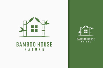Bamboo house logo symbol icon design
