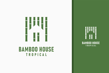 Bamboo house logo symbol icon design