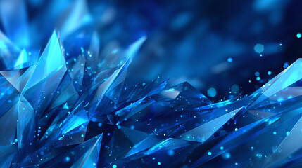 Abstract of sparkling ice crystals in shades of blue and cyan