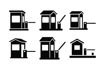 Toll booth highway silhouette icon