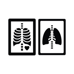 X ray medical scan silhouette icon