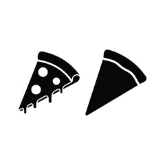 Pizza slice fast food silhouette icon