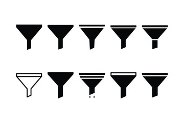 Data filter funnel silhouette icon