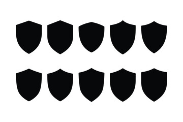 Cyber security shield silhouette icon