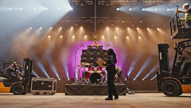 Stage setup for a concert.