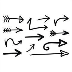 Creative Hand Drawn Scribble Arrows Set for Infographic and Presentation Accents
