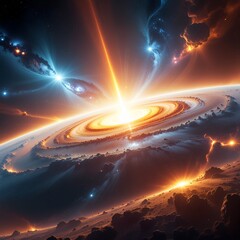 Explosive Galactic Collision and Nebula Formation