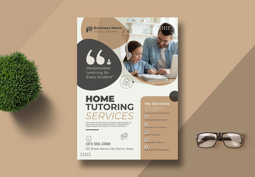 Private Home Tutoring Service Flyer
