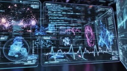 Futuristic digital data visualization - Powered by Adobe