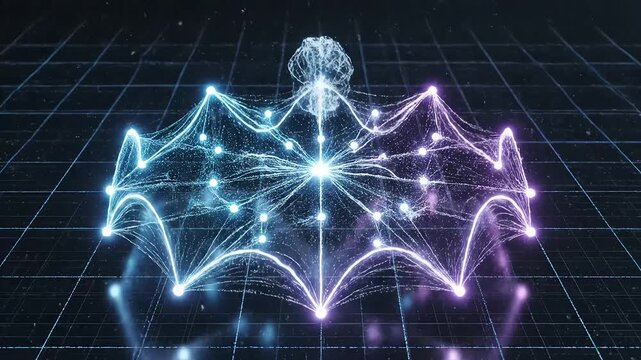 Exploding cube on grid surface