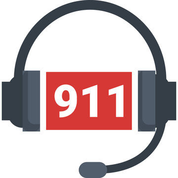 911 Emergency Dispatcher Headset Icon