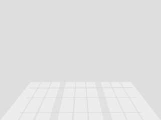 Empty white room with sun light. Vector illustration.