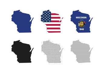 Wisconsin map. Wisconsin state maps in various types